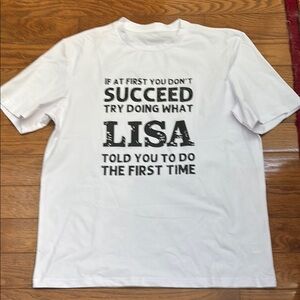 White Graphic T-Shirt with Bold Text